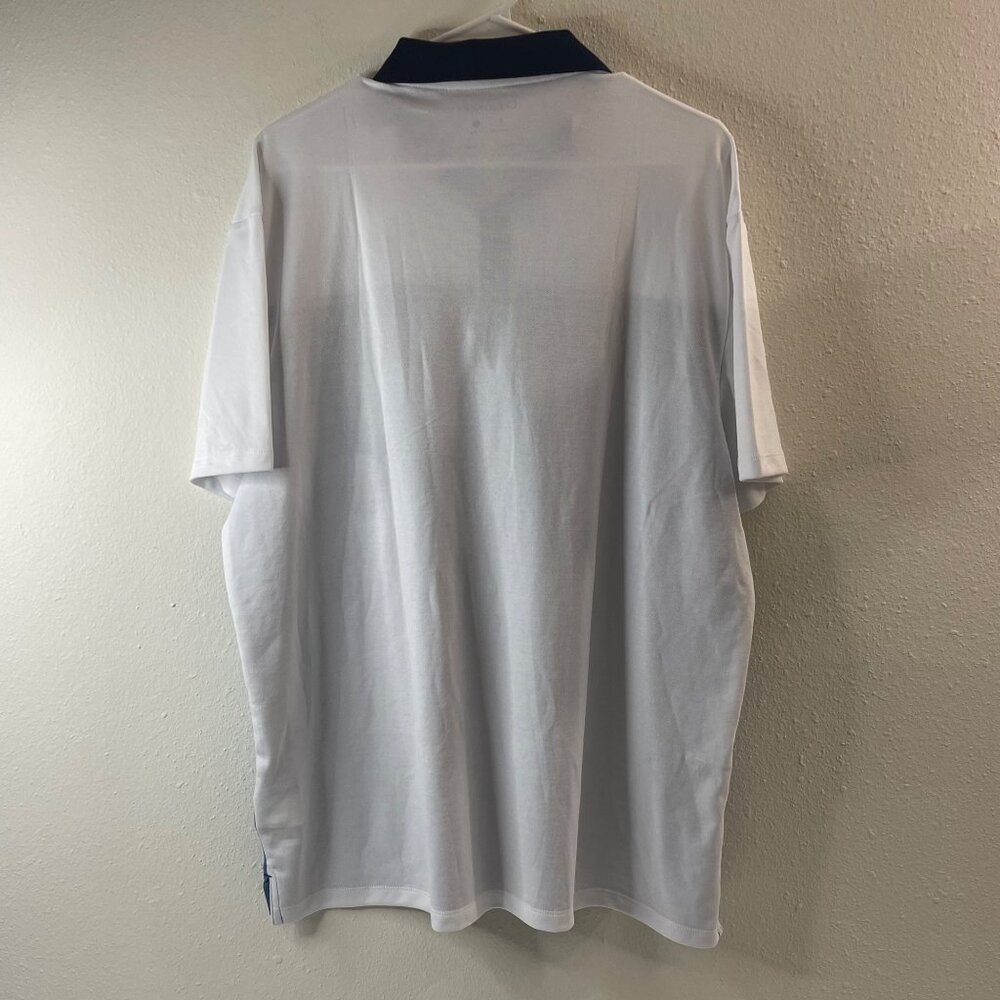 NWT Calvin Klein Mens Polo Shirt XL White & Blue Quick Dry Moisture-Wicking - Picture 6 of 12